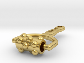 mini massage tool (round) in Polished Brass (Interlocking Parts)