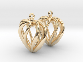 Heart Cage Earrings in 14K Yellow Gold