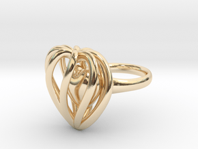 Heart Cage Ring in 14K Yellow Gold
