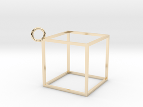 Square Earings - Pendant in 14K Yellow Gold