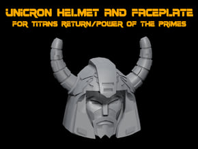 Unicron Helmet and Faceplate (Titans Return) in White Natural Versatile Plastic