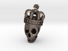 Skull Royal King in Polished Bronzed-Silver Steel