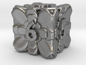 Flower Dice - Dice Custom Built For RPGs in Natural Silver