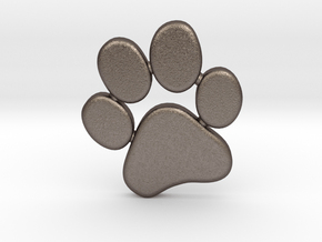 PawPrint Pendant in Polished Bronzed-Silver Steel