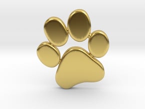 PawPrint Pendant in Polished Brass
