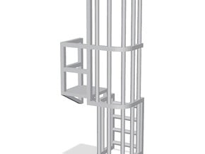 Ladder Cage Platform Left in Tan Fine Detail Plastic