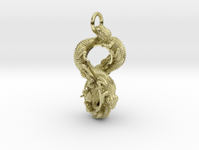 Reptile Möbius Pendant in 18K Yellow Gold