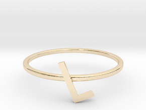 Letter L Ring in 14K Yellow Gold: 7 / 54