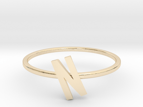 Letter N Ring in 14K Yellow Gold: 7 / 54