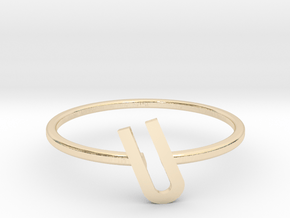 Letter U Ring in 14K Yellow Gold: 7 / 54