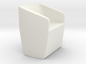 1/12 Scale Livingroom Chair in White Natural Versatile Plastic