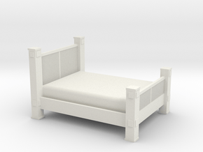1/12 Scale Western Bed in White Natural Versatile Plastic