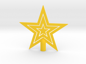 Star tree topper Christmas -Medium 16cm 6¼" Strong in Yellow Processed Versatile Plastic: Medium