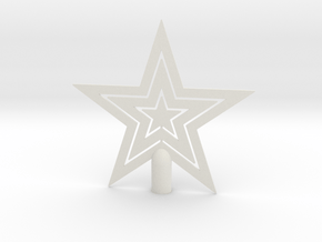 Star tree topper Christmas -Medium 16cm 6¼" Strong in White Premium Versatile Plastic: Medium