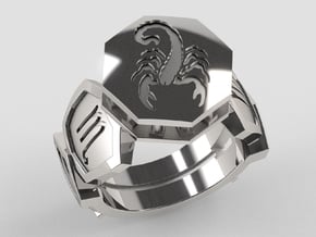 Scorpio Ring in Polished Silver: 10 / 61.5
