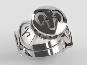 Aries Ring in Polished Silver: 10 / 61.5