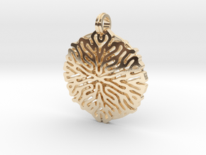 Reaction Diffusion Pendant #1 in 14k Gold Plated Brass