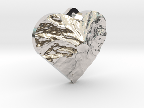 Rainier Heart in Rhodium Plated Brass