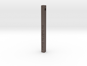 Vertical Bar Customized Pendant "Be Bold Be Brave" in Polished Bronzed-Silver Steel