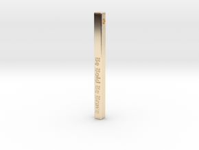 Vertical Bar Customized Pendant "Be Bold Be Brave" in 14K Yellow Gold