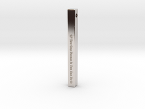 Vertical Bar Pendant "IF You Can Dream" in Platinum