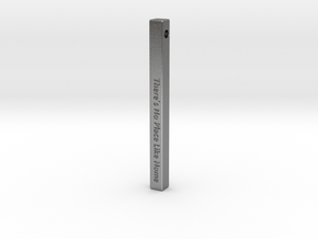 Vertical Bar Pendant "There’s no place like home" in Natural Silver