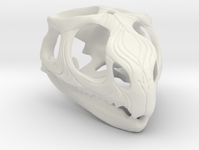 Tuatara Skull Pendant in White Natural Versatile Plastic