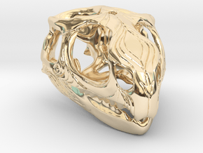 Tuatara Skull Pendant in 14k Gold Plated Brass