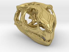 Tuatara Skull Pendant in Natural Brass