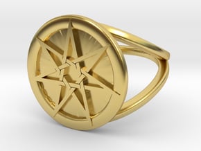 Fairy Star Ring in Polished Brass: 7 / 54