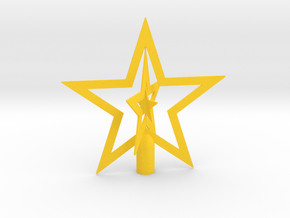 Star spark tree topper - Medium 16cm 6¼" in Yellow Processed Versatile Plastic