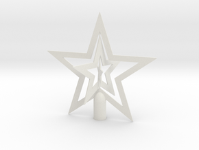 Star spark tree topper christmas - Large 24cm 9½" in White Natural Versatile Plastic