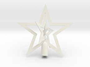 Star spark tree topper Christmas - Small 10cm 4" in White Natural Versatile Plastic