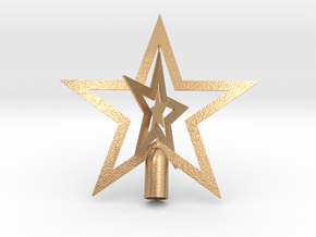 Star spark tree topper Christmas - Small 10cm 4" in Natural Bronze