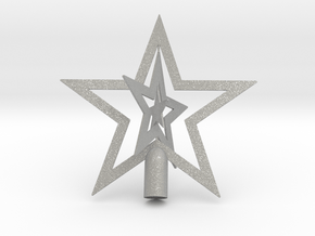 Star spark tree topper Christmas - Small 10cm 4" in Aluminum