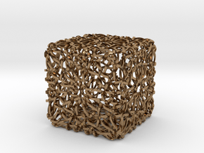 Islamic Woven Cube  in Natural Brass