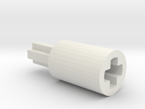 2 1/5-long Axle Connector in White Natural Versatile Plastic