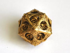 D20 Balanced - Advantage in Natural Brass (Interlocking Parts)