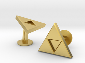 Zelda Triforce Cufflinks in Polished Brass