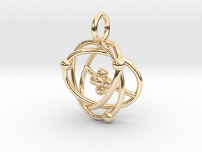 Atomic Model Pendant - Science Jewelry in 14K Yellow Gold