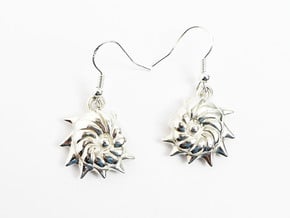 Cristellaria earrings in Polished Silver