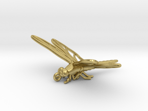 Dragonfly Pendant in Natural Brass