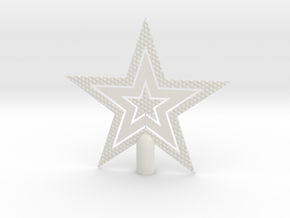 Star Glisten Tree Topper - Large 24cm 9½" in White Natural Versatile Plastic