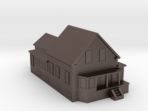 House 3D Print V2 in Polished Bronzed-Silver Steel: Small