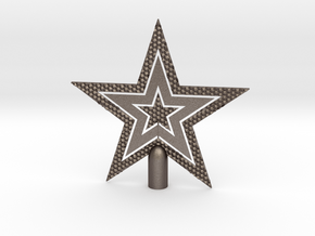 Star Glisten Tree Topper - 16cm 6¼" in Polished Bronzed-Silver Steel