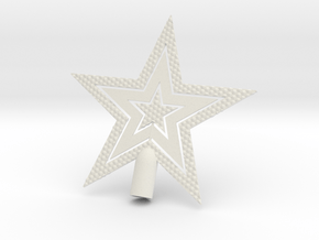 Star Glistening Tree Topper - 10cm 4"  in White Natural Versatile Plastic