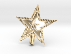 Star Glistening Tree Topper - 10cm 4"  in 14k Gold Plated Brass