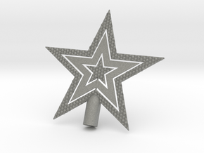 Star Glistening Tree Topper - 10cm 4"  in Gray PA12