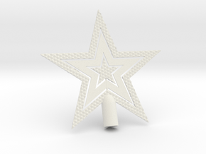 Star Glisten Tree Topper - 10cm 4"  in White Natural Versatile Plastic