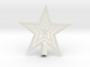 Star Glisten Tree Topper - 9cm 3½" in White Natural Versatile Plastic